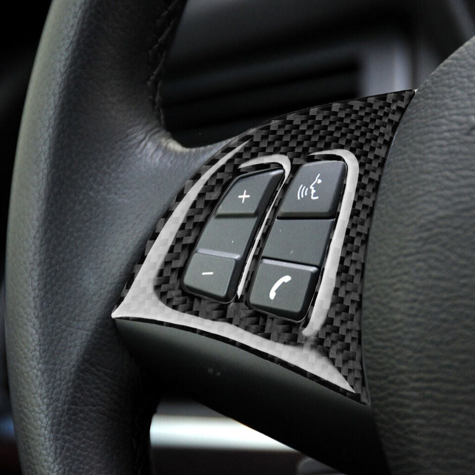 BMW X5 E70 2008-2013 Carbon Fiber Steering Wheel Switch Button Trim Cover