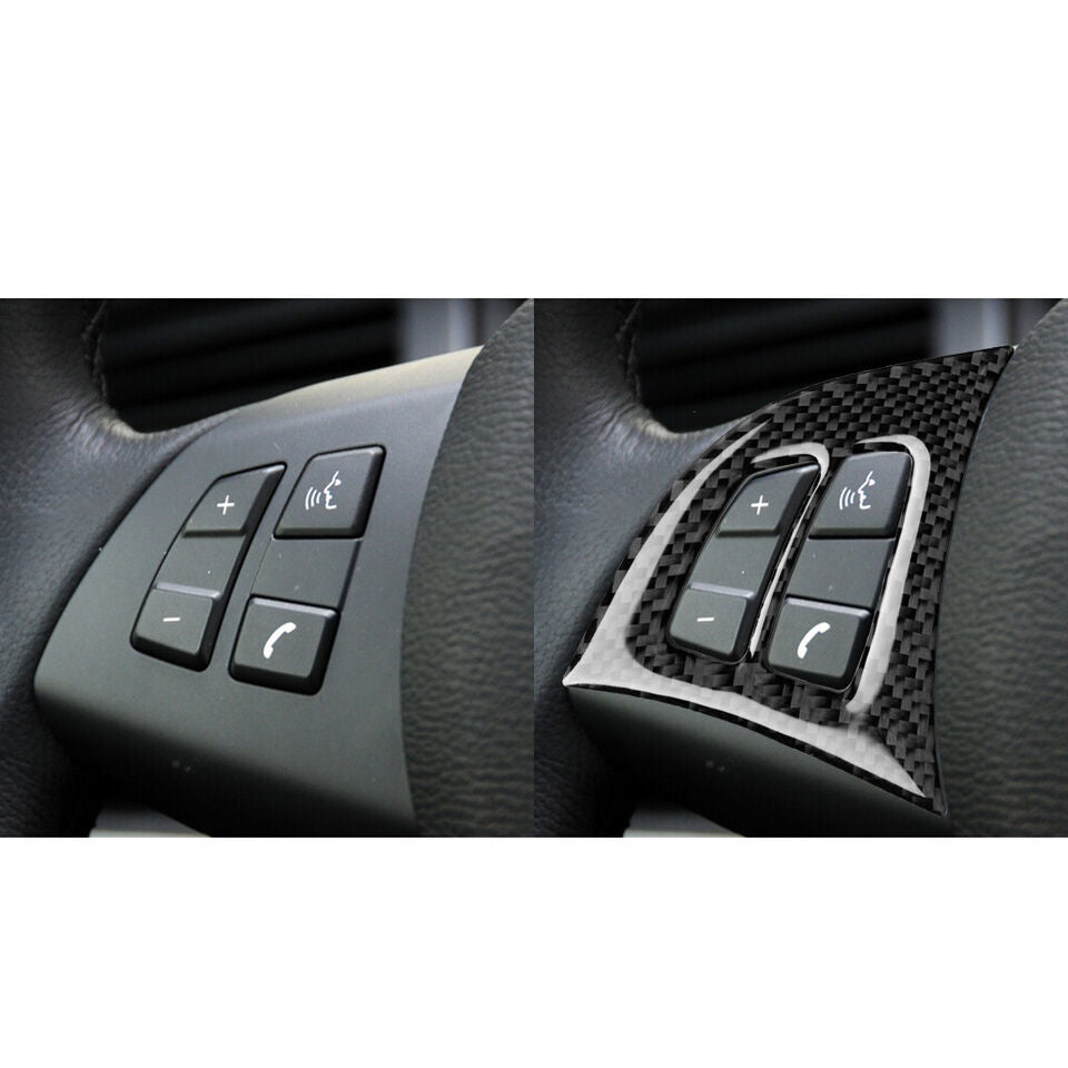 BMW X5 E70 2008-2013 Carbon Fiber Steering Wheel Switch Button Trim Cover
