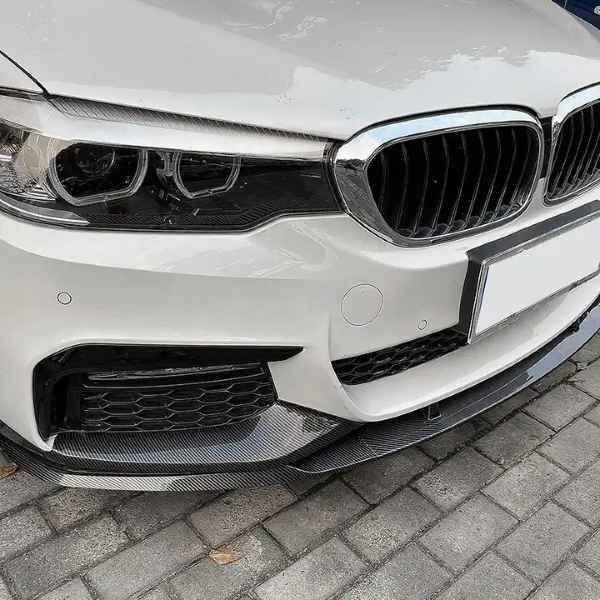BMW 5 Series G30 G31 2017-2020 Gloss Carbon Look Front Bumper Lip Splitter