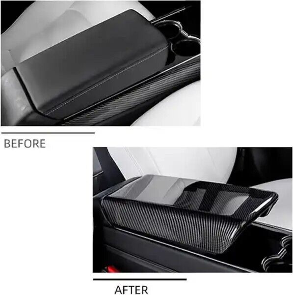 Tesla Model 3 2017-2023 Gloss Carbon Center Console Armrest Box Cover