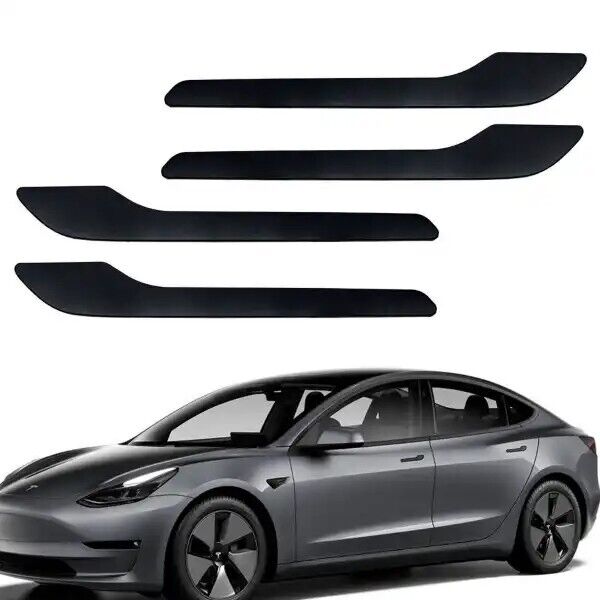 2017-2023 Tesla Model 3 4pc Matte Black Side Door Push Handle Cover Trims