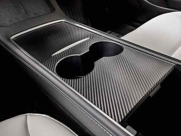 Tesla Model 3 21+ Center Console Matte Carbon Fiber overlay Not Stickers