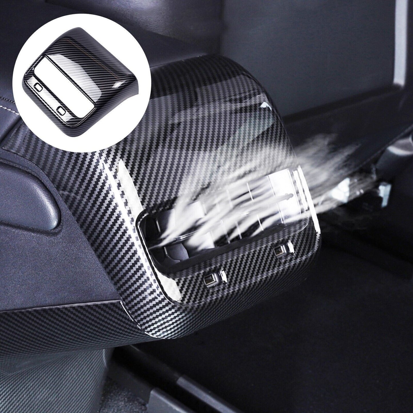 For Tesla Model Y 2020-2023 Gloss Carbon Fiber Rear Air Vent Outlet Cover