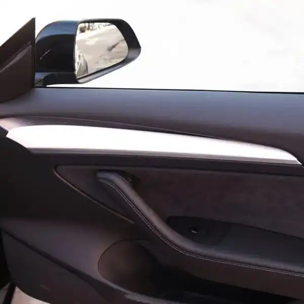 Tesla Model Y 2021-2023 2Pcs ABS Gloss Pearl White, Red Gloss Inner Front Door Panel Cover
