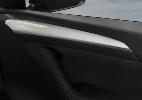 Tesla Model Y 2021-2023 2Pcs ABS Gloss Pearl White, Red Gloss Inner Front Door Panel Cover