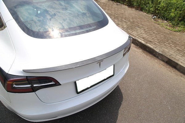 Tesla Model Y 2020-2023 ABS Matte Carbon Fiber Look Trunk Lip Spoiler Wing