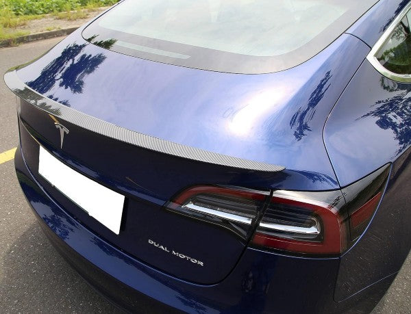 Tesla Model Y 2020-2023 ABS Matte Carbon Fiber Look Trunk Lip Spoiler Wing