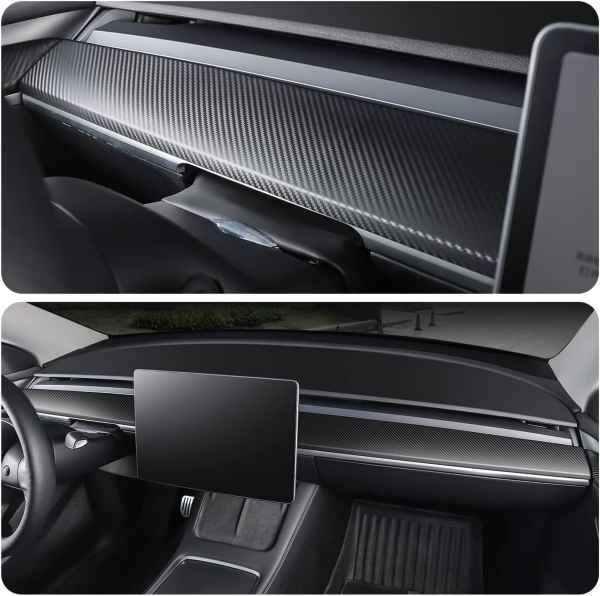Tesla Model Y Matte Carbon Dashboard Instrument Control Panel Cover 1 piece