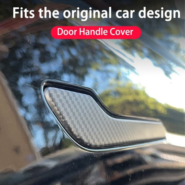 Tesla Model 3 17-23 ABS Matte Carbon Fiber Car Door Handle Cover Decal wrap