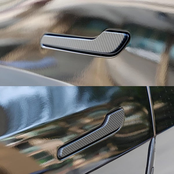 Tesla Model 3 17-23 ABS Matte Carbon Fiber Car Door Handle Cover Decal wrap