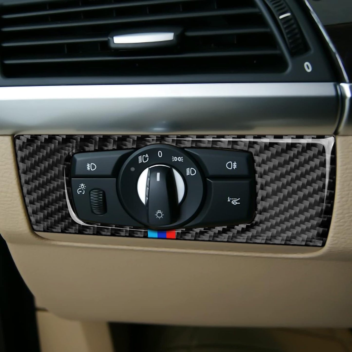 BMW E70 E71 X5 X6 2008-2013 Carbon Fiber Headlight Adjustment Switch Button