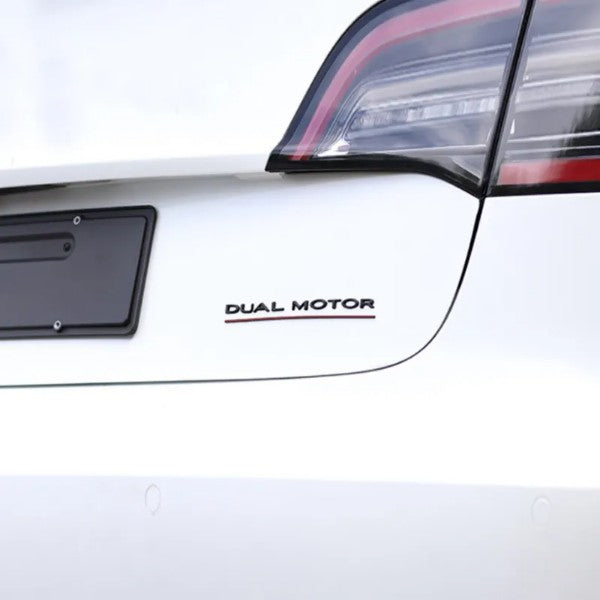 Tesla Model Y Dual Motor Decals 3D ABS Rear Trunk Sticker Emblems