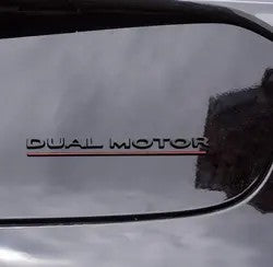 Tesla Model Y Dual Motor Decals 3D ABS Rear Trunk Sticker Emblems