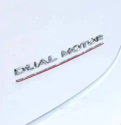 Tesla Model Y Dual Motor Decals 3D ABS Rear Trunk Sticker Emblems