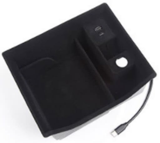 Tesla Model Y & 3 2021+ Center Console Organizer Storage with Cup Holder, USB and Flocking
