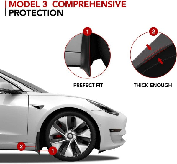 Tesla Model 3 Car Mud Flaps Splash Guards Mudguard High Quality Plastic