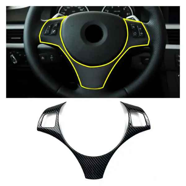 BMW E90 E92 E93 335i 325i 330i Gloss Carbon Fiber Style Steering Wheel Cover