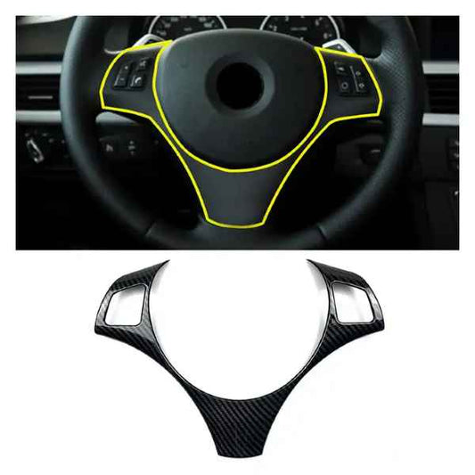 BMW E90 E92 E93 335i 325i 330i Gloss Carbon Fiber Style Steering Wheel Cover