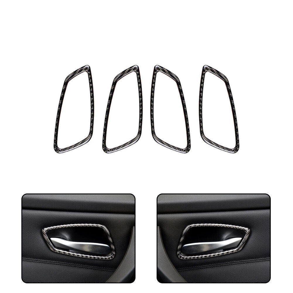 BMW 3Series E90 E92 E93 2005-2012 4Pcs Carbon Fiber Door Handle Cover Trim
