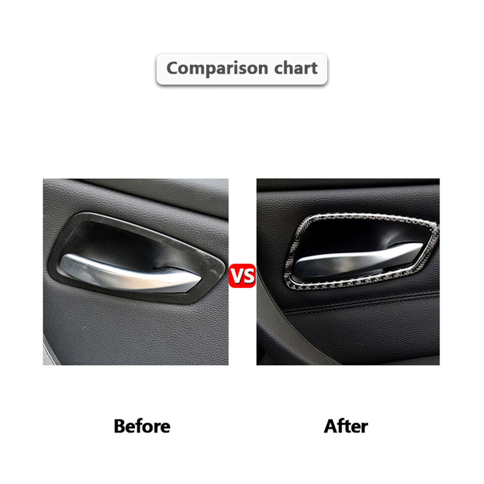 BMW 3Series E90 E92 E93 2005-2012 4Pcs Carbon Fiber Door Handle Cover Trim