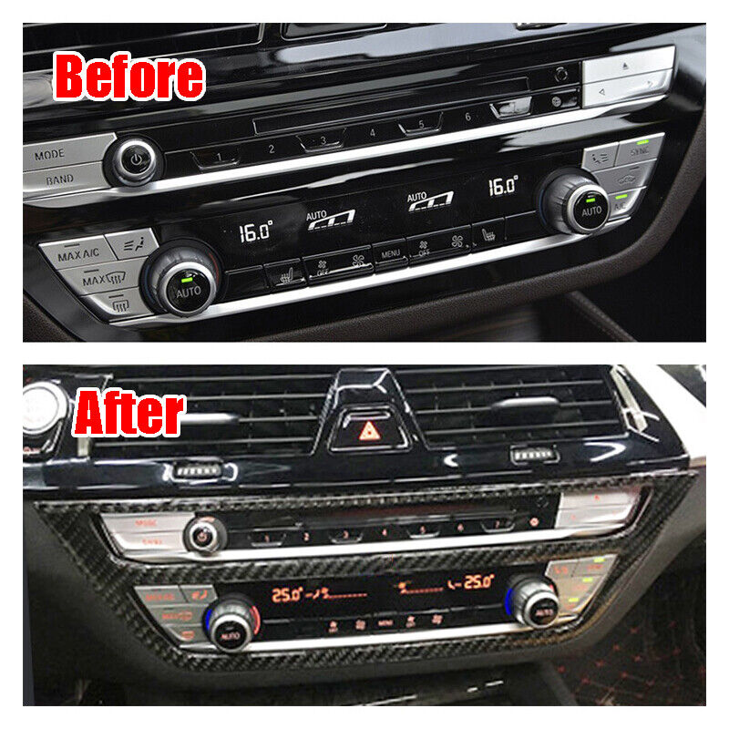 BMW G30 G01 X3 5 Series Carbon Fiber Sticker Air Conditioning CD Panel Cover