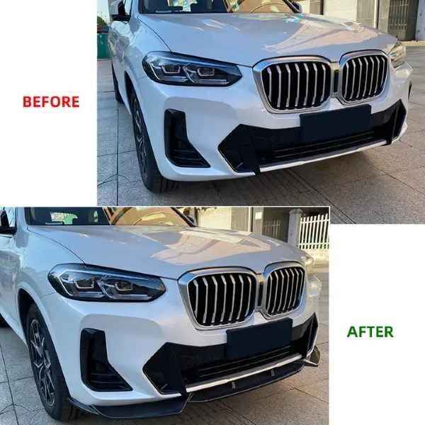 BMW X3 G01 X4 G02 2022-2024 M Sport Carbon Look Front Lip Splitter Bumper