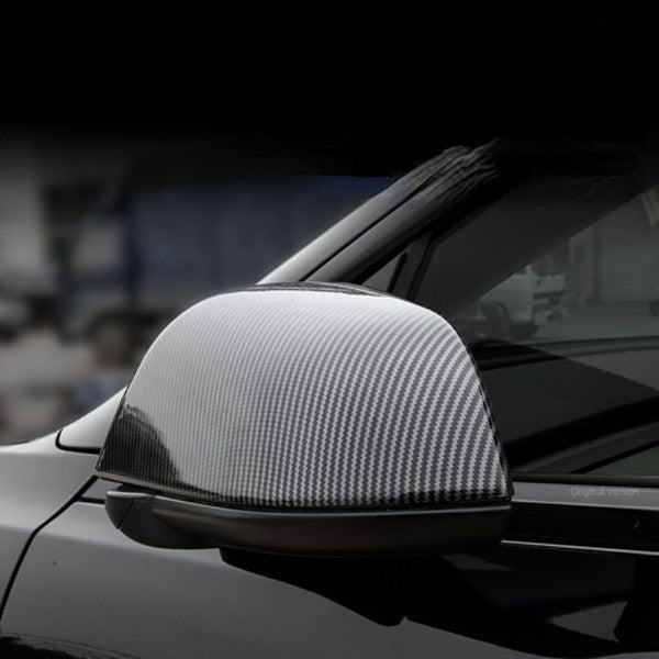 Tesla model 3 17-23 accessories Add Rear Side cover cap Mirror Gloss Carbon