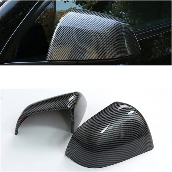 Tesla model 3 17-23 accessories Add Rear Side cover cap Mirror Gloss Carbon