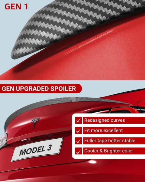 For 2017-2023 Tesla Model 3 Performance Spoiler Trunk Wing Matte Carbon Fiber