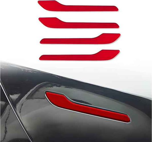 Tesla Model 3 2017-2023 Door Handle Cover Trim Red 4PC