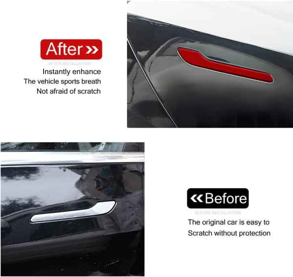 Tesla Model 3 2017-2023 Door Handle Cover Trim Red 4PC