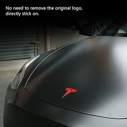 Model 3 Red Front Trunk/Rear Trunk Logo Sticker Cover Emblem Badge Decals 3PCSet