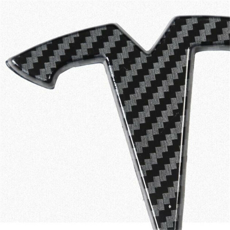 Tesla Model 3 T Logo Emblem Cover Hood, Trunk, Steering Wheel 3 PC Set