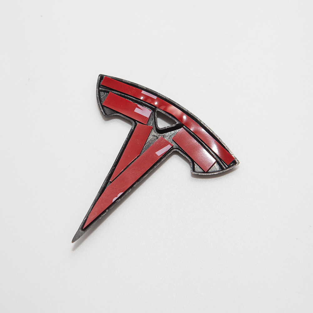 Tesla Model 3 T Logo Emblem Cover Hood, Trunk, Steering Wheel 3 PC Set